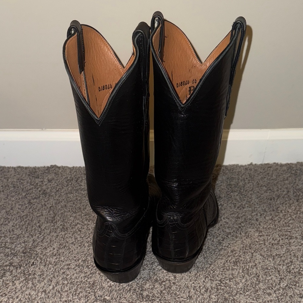 Black Jack alligator boots with lone star inlay. Size 9D - Picture 5 of 10